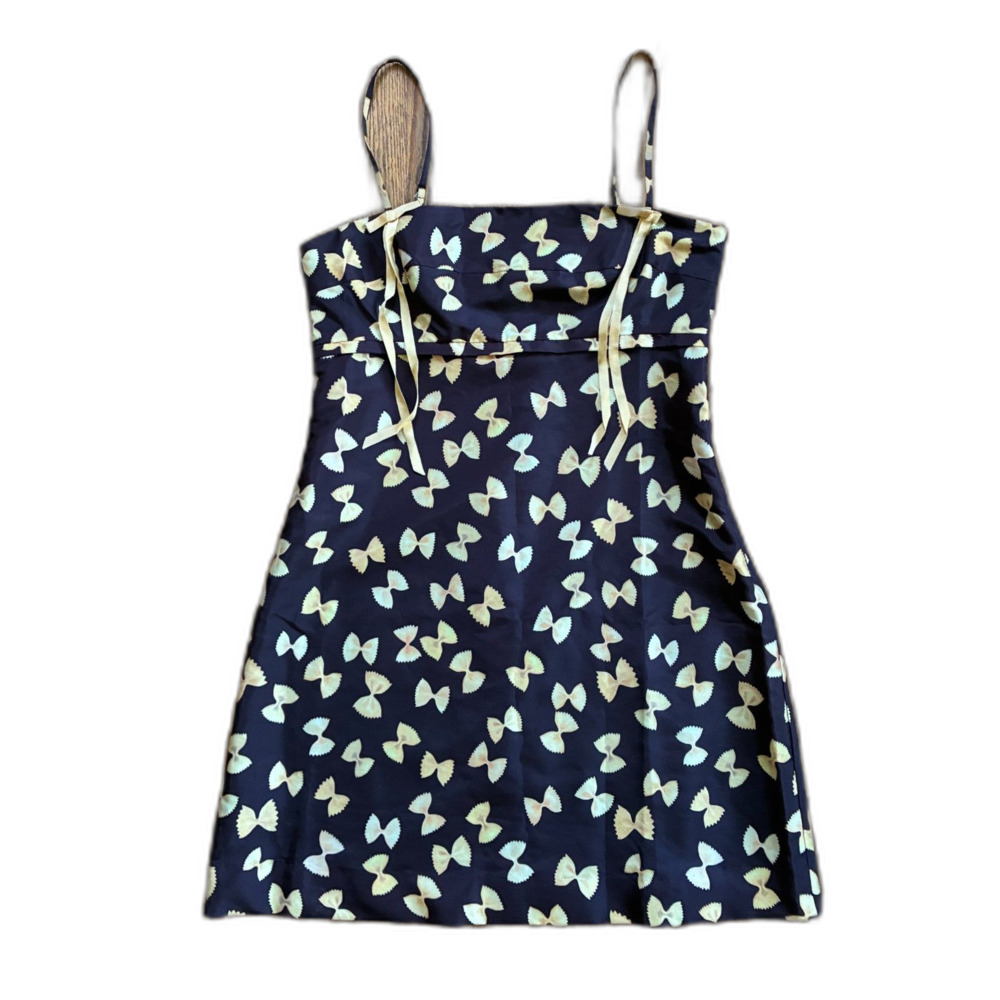 Rachel Antonoff Black Pasta Bow Mini Dress Women's Size 8 - Picture 3 of 10